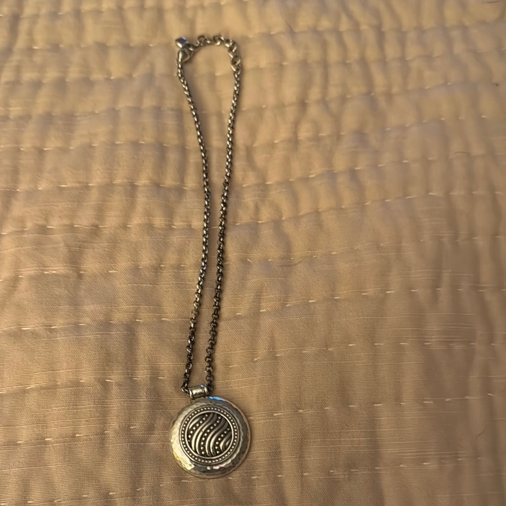 Brighton Silver and Black Pendant Necklace